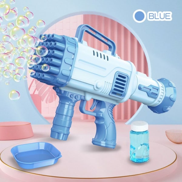 Elektrisk Bubble Gun Gatling Bubble Machine BLÅ Blue