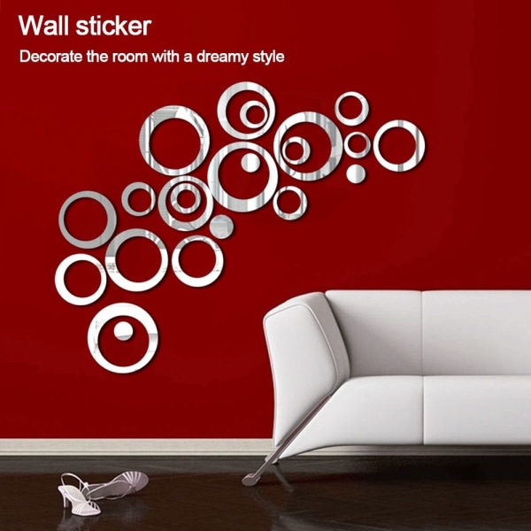 Art Mirror Effect Wall Sticker GULD Gold