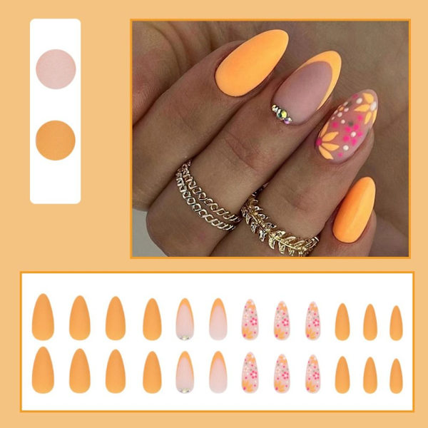 False Nails Long Almond 4 4 4