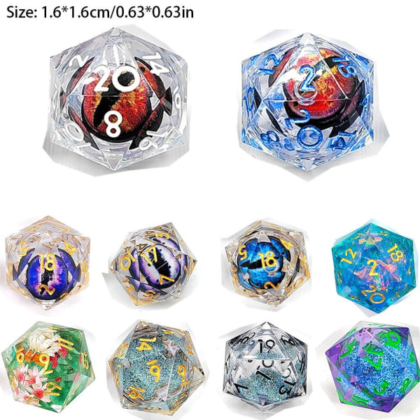 7 kpl Resin Dragon Eye Dice Halloween Longan Dice 3 3 3