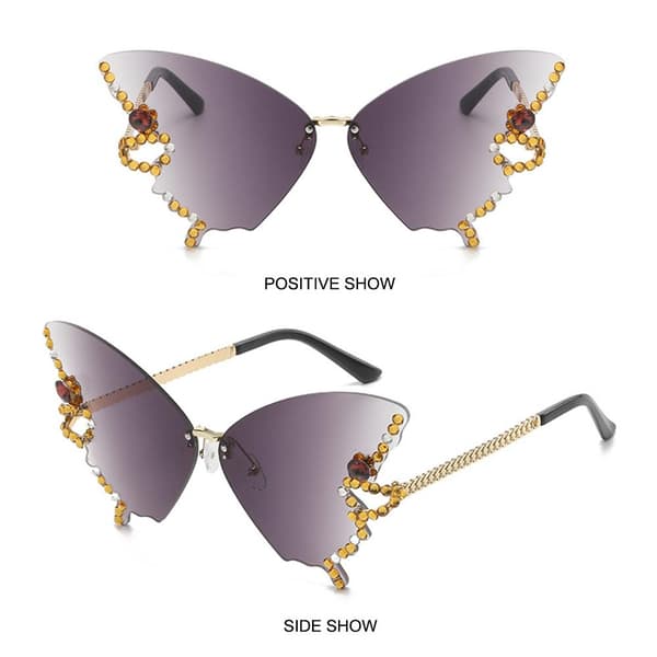 Diamant Sommerfugl Solbriller Bling Solbriller GRADIENT LILLA Gradient Purple