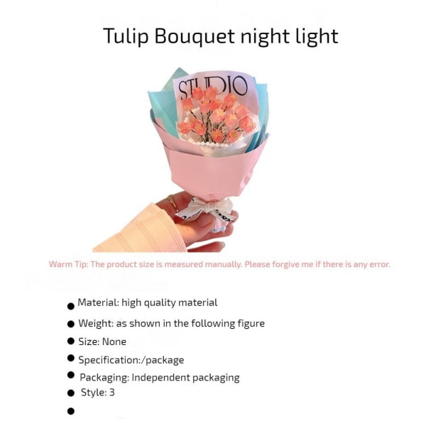 1 Set Tulip Bukett Nattlampa DIY Tulip Light 10 TULIP BLOMMA 10 tulip flower