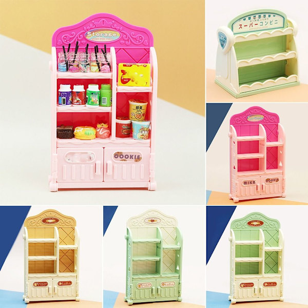 Dukkehus Miniatyrmøbler Multi-Layers Trallevogn ROSE Rose 10.5x3.4x16.8cm