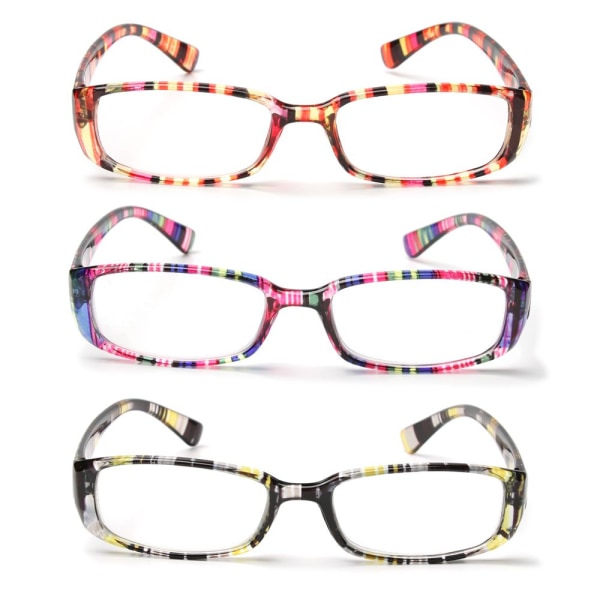 Lesebriller Presbyopic Eyewear Retro Innfatning ROSA STRIPE +100 pink stripe