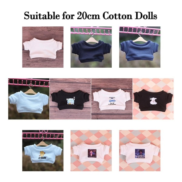 20 cm dukketøj Dukke tegneserie T-shirt 7 7 7
