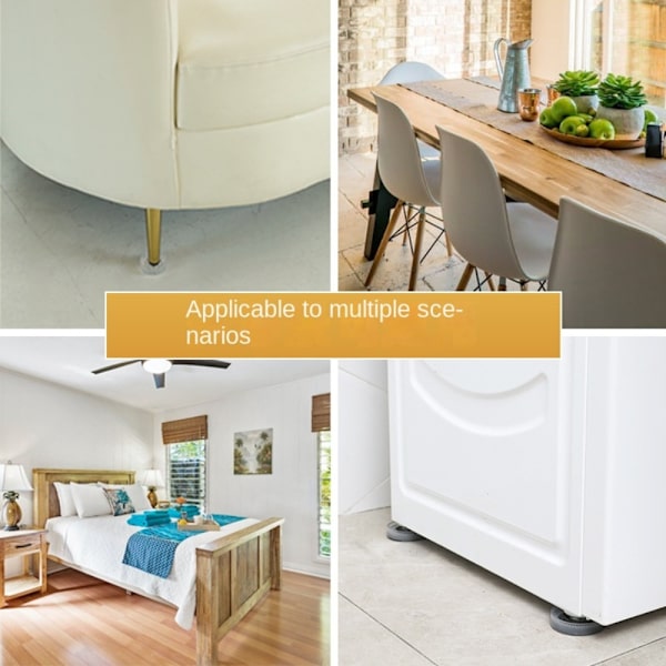 Sengemøbler Risers Anti-vibrationspuder TRANSPARENT 45MMSQUARE Transparent 45mmSquare-Square