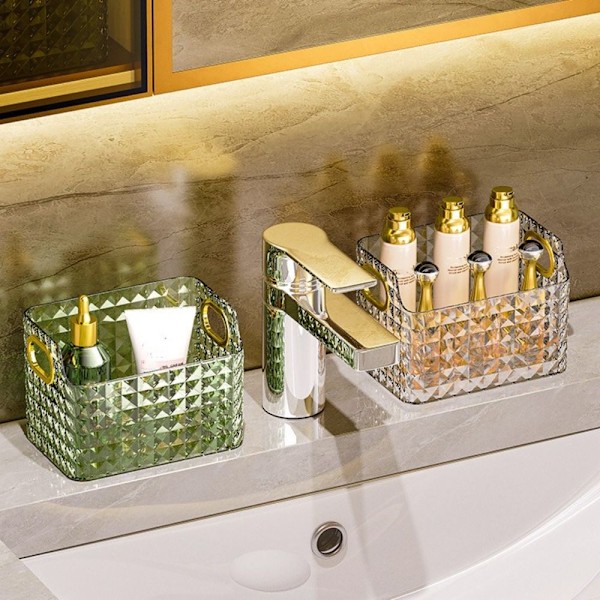 Oppbevaringsboks Makeup Oppbevaringskurv TRANSPARENT L transparent L