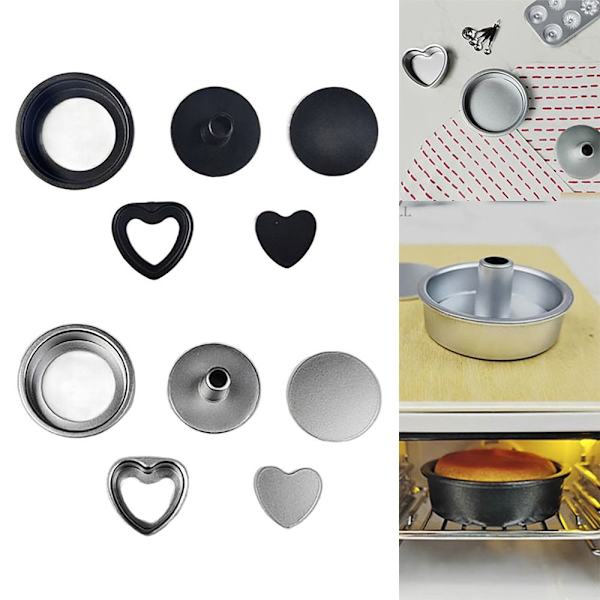 5 STK Dukkehus Bageplade Miniature køkkenlegetøj SORT black