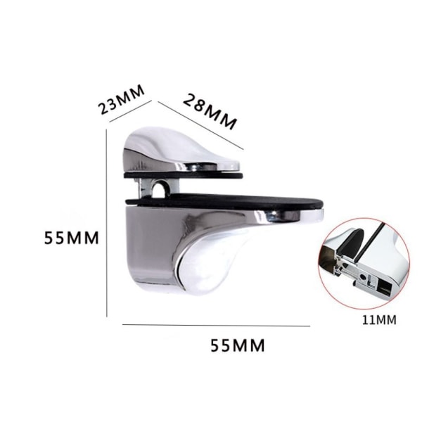 2STK Bracket Veggfeste Glasshylle Bracket MATTE OVERFLATE MATTE Matte surface