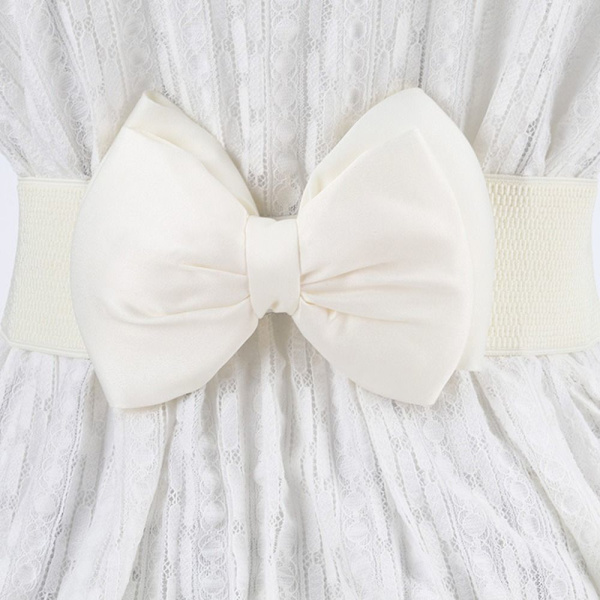 Leveä joustava vyö Bowknot Chiffon vyötärönauha KELTAINEN yellow