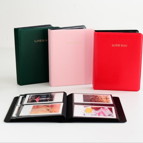 Lommer Fotoalbum Instant Picture Case Opbevaring RØD Red