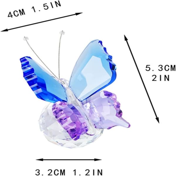 2 stk Krystallsommerfuglfigur Flyvende sommerfugl samleobjekt 1 pc