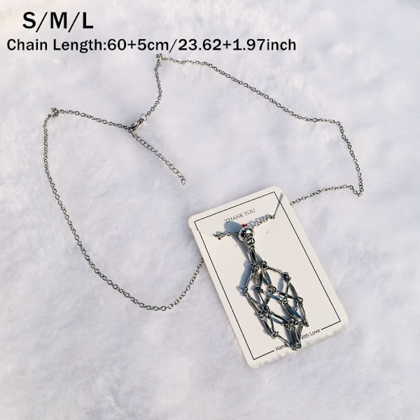 Crystal Holder Cage Halskjede Crystal Net Metal Necklace S S