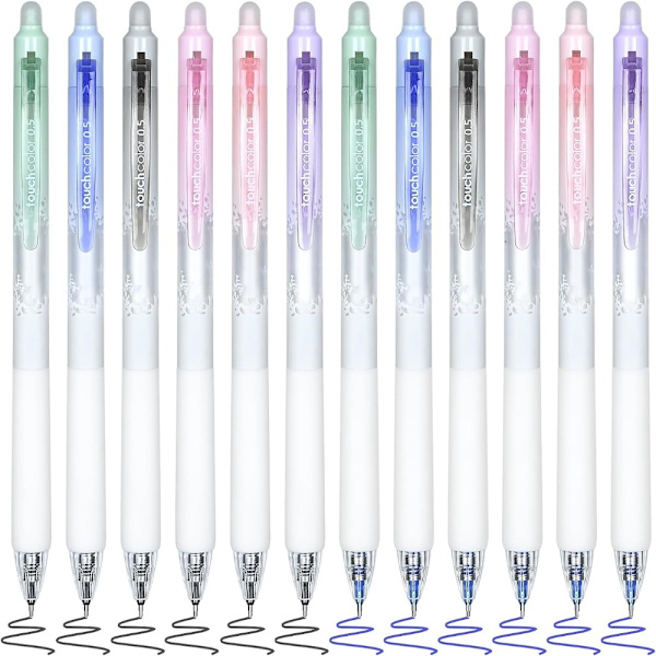 12 STK Gel Pen Sort Refill Pen Kuglepen