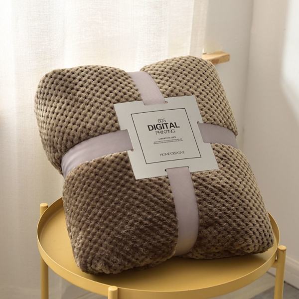 Sofateppe Fleece Kaffeteppe Coffee