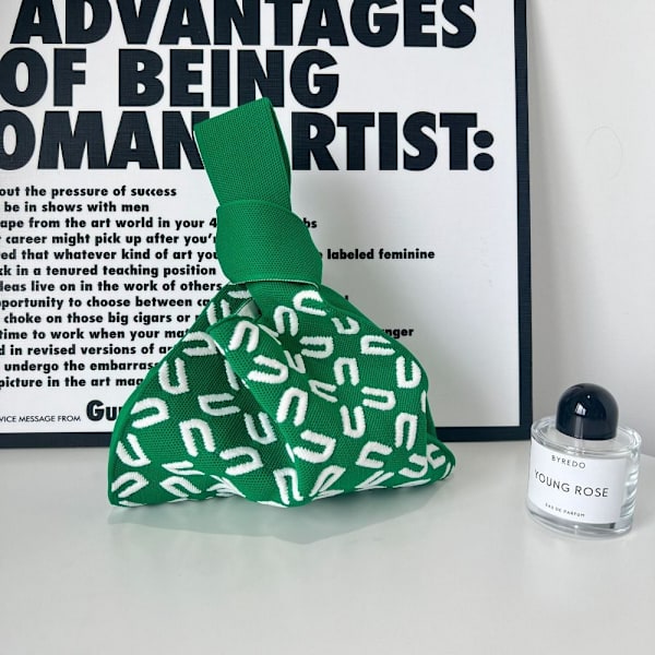 Knit Handbag Knot rannelaukku VIHREÄ green