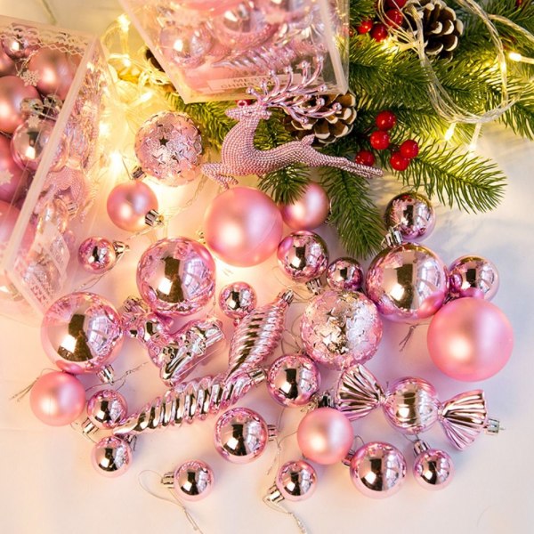 30st Julgransdekorationer Julbollsdekor ROSA pink