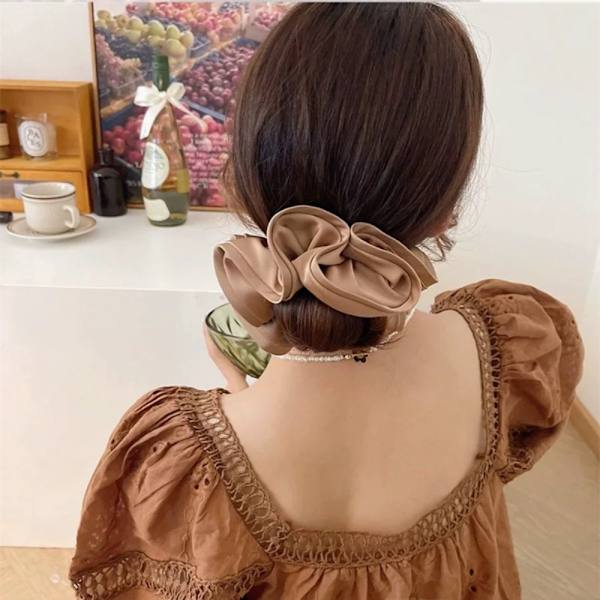 2 stk Elastiske hårbånd Oversized Scrunchies 2 2 2