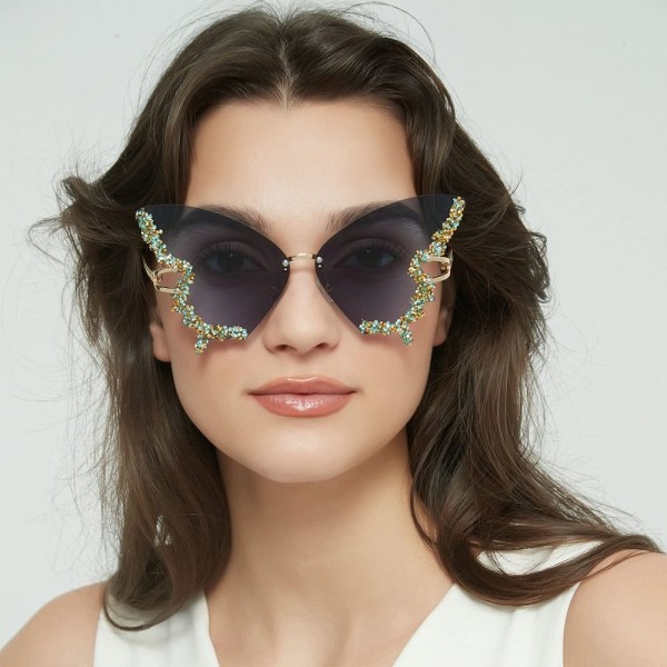Butterfly Solbriller Lilla Solbriller for Damer BLÅ GRÅ BLÅ Blue gray