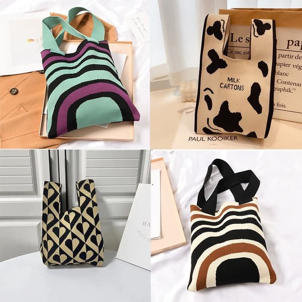Knitting Bag Kangaskassi MUSTA black