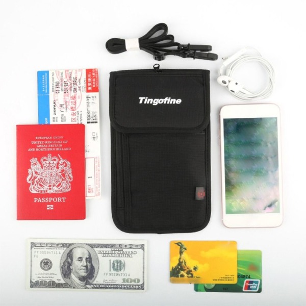 RFID Pass ID Väska Dokumentpåse SVART black