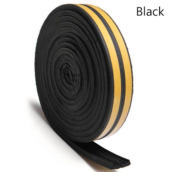 5/10M Tätningslist Fönsterdörr Draft Excluder Black 5m