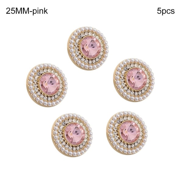5 stk Pearl tøjknapper Skjorteknapper PINK 25MM5STK 5STK pink 25MM5pcs-5pcs