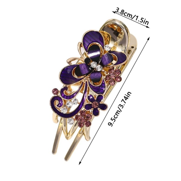 Alligator Hair Clip Rhinestone Butterfly Hair Claw RØD Red