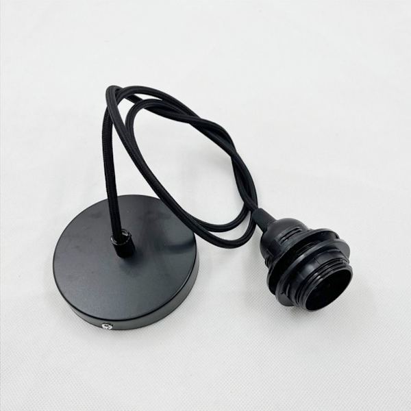2st E27 Lamphållare Mini Pendelljussats Svart