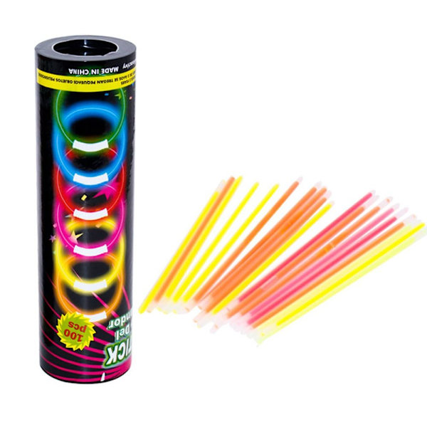 100 stk Glow Sticks Party favoriserer 8 farger