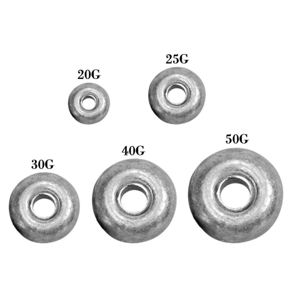 2/3/4/5 kpl Kalastuslyijy-sinkerit Kalastuspainosinkeri 40G-2KPL 40g-2pcs