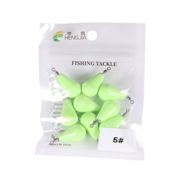 Lysande fiskeblysänkor Fiskeviktsänkare 18.8G-9ST 18.8g-9pcs