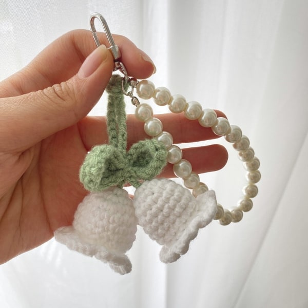 May Bells Keychain Knitting Key Chain BLÅ Blue