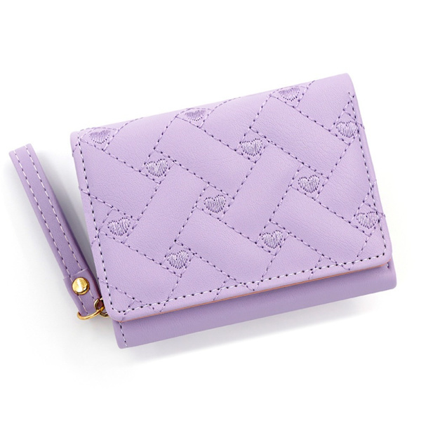 Brodeerattu Love Wallet -kolikkokukkaro VAALEENLILA Light Purple