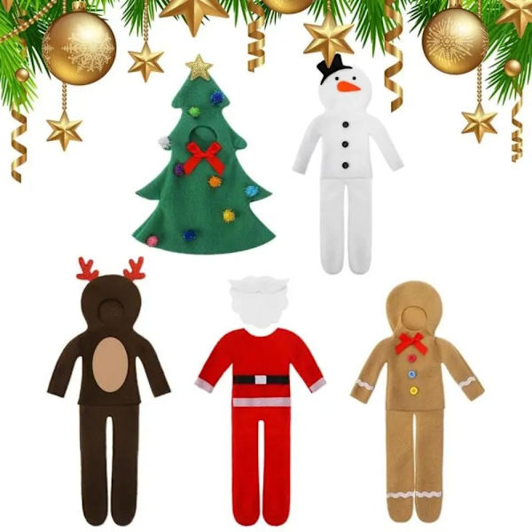 Tonttu-asusteet Set Jouluinen tonttunukkeasu Gingerbread man