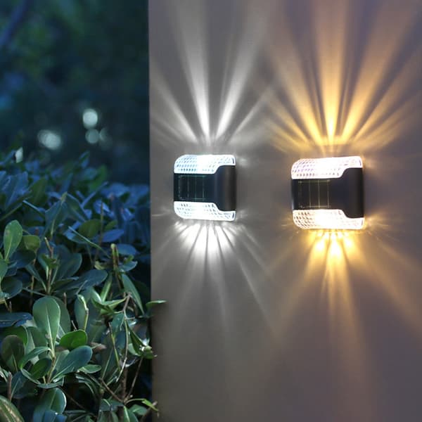 4 stk. LED solcellelamper til hegn - sollys - 4 stk. - VARM 4pcs-Warm Light