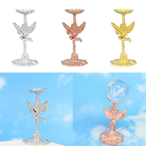 Angel Display Base Holder Krystalkugle Display Stand GULD Gold