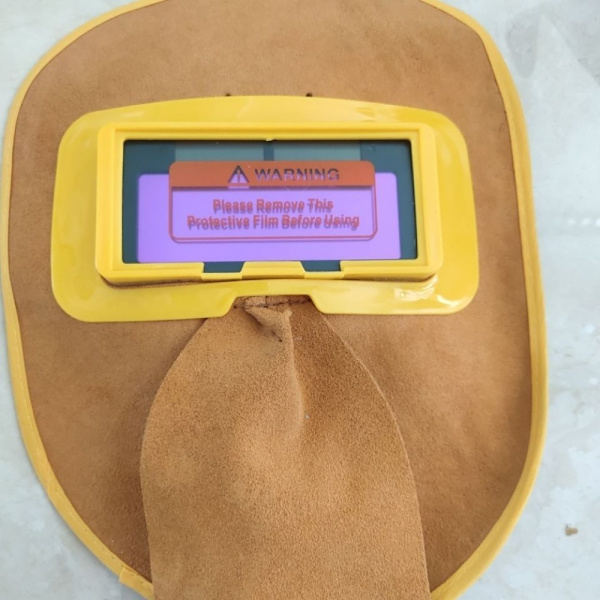 Hitsauskypärä Hitsausmaski Nahkainen huppu Yellow