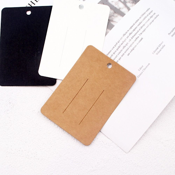 50 STK Barrette Emballagekort Hårnåle Display Boardcard SORT black
