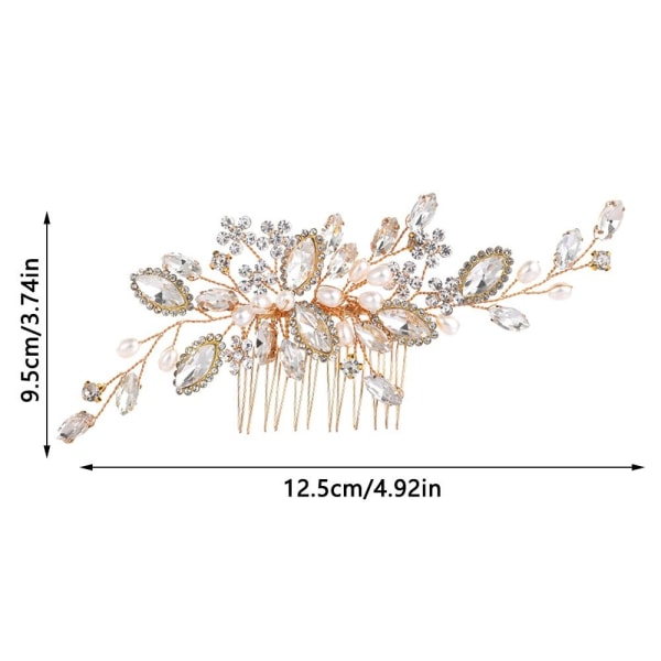 Morsiamen hiuskampa Crystal Hair Comb GOLD Gold