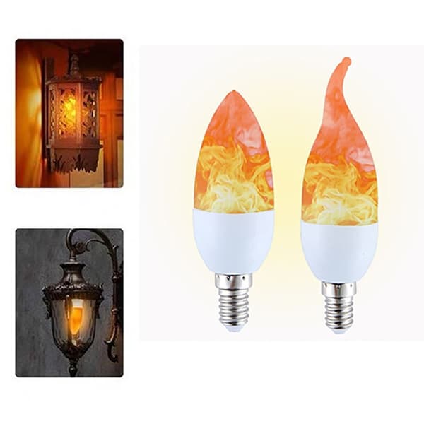 LED Flame Glödlampor Candle Fire Glödlampa E14A A E14A