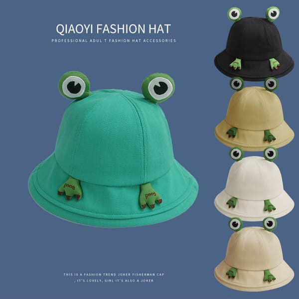 Sød Hat Frog Bucket Hat GRØN Green