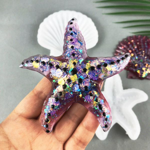 2 kpl 3D Starfish Shell molds Paperipainoinen silikoni