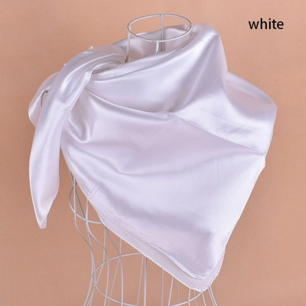Huvudsjal Satin Bandana VIT white