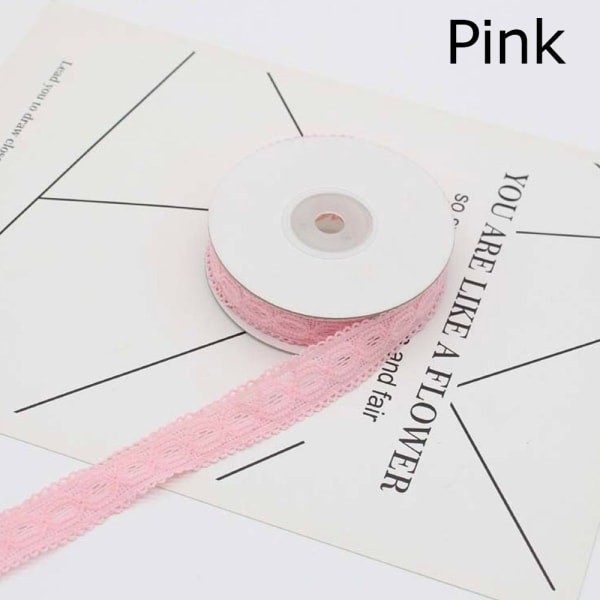 50Yards elastisk bånd Blondestrækstrimmer PINK Pink