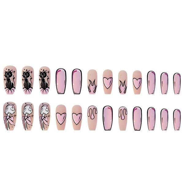 Fake Nails Long French 2 2 2