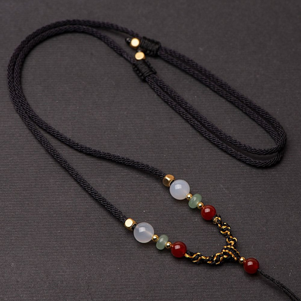 Sweater Chain Pendant Rope SORT Black
