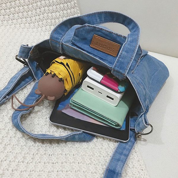 Denim Jeans Axelväskor Crossbody-väskor dark blue