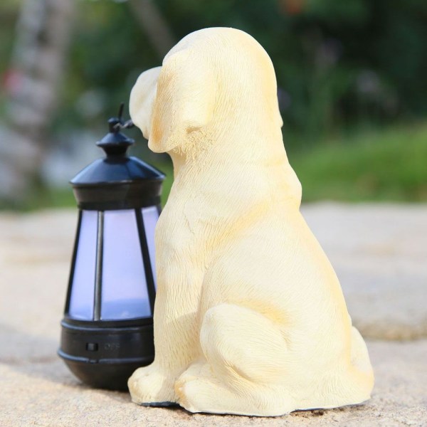 Vattentät Solar LED Light Resin Hundskulptur