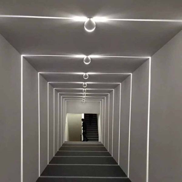 LED væglampe vindueskarm lys SORT black